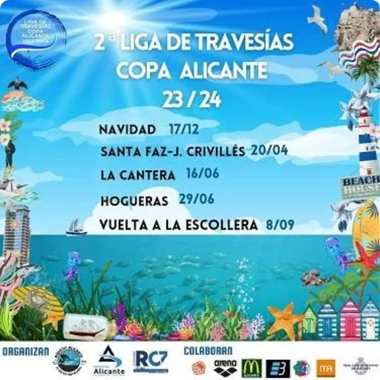 Cartel de la liga: Liga de Travesías "Copa Alicante 23/24"