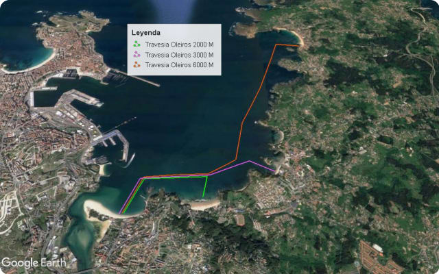 Recorrido de la Travesía Costa Oleiros