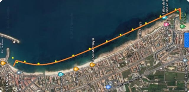 Recorrido de la XII Travessia de Natacio Xàbia