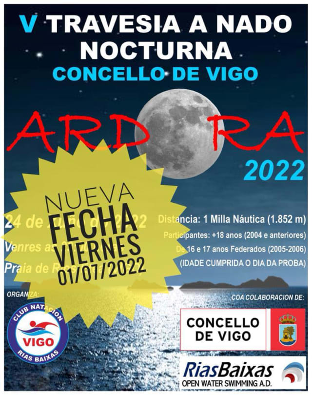 Cartel de la V Travesía Nocturna Ardora