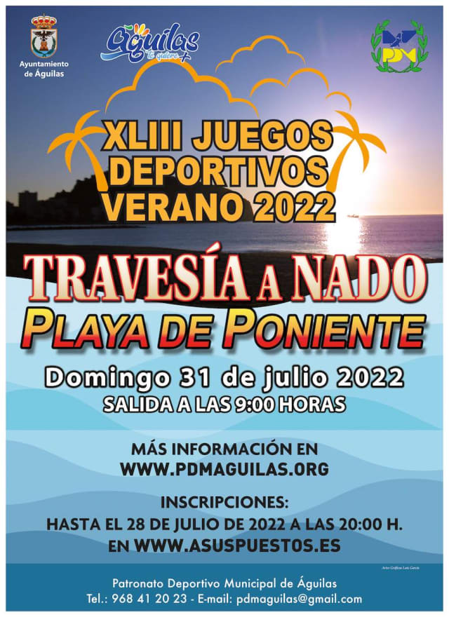 Cartel de la Playa de Poniente Águilas