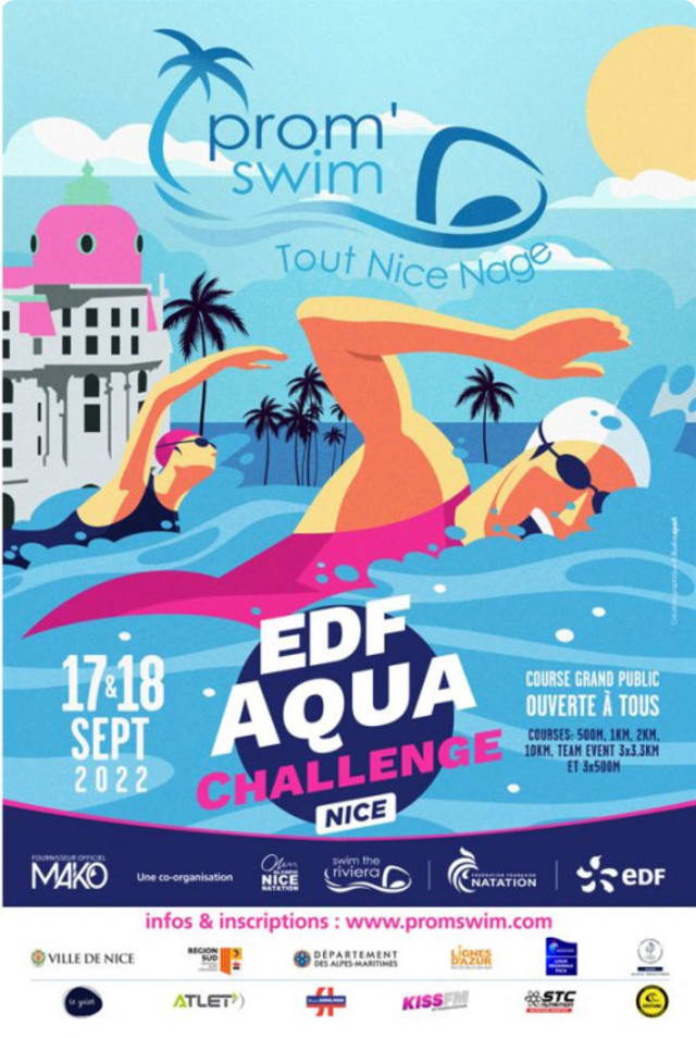 Cartel de la Prom'Swim EDF Aqua Challenge Nice