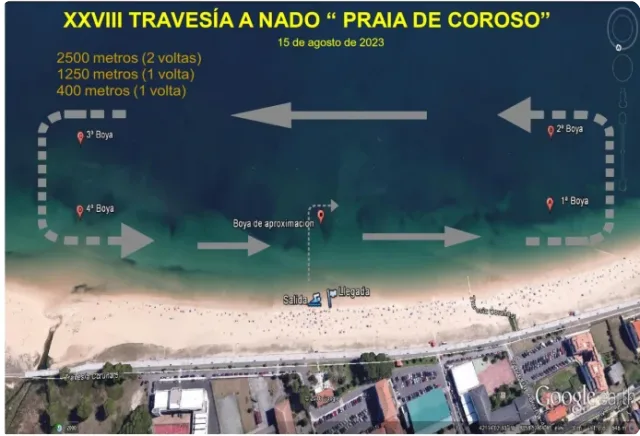 Recorrido de la XXIX Praia de Coroso