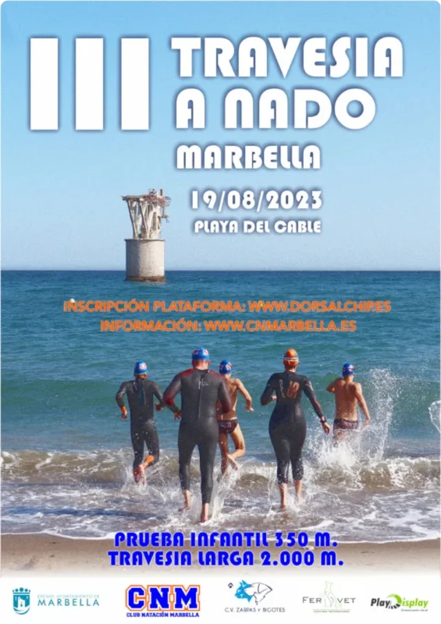 Cartel de la III Travesía a Nado Marbella