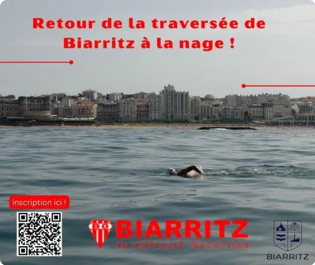 Cartel de la Traversée de Biarritz à la Nage