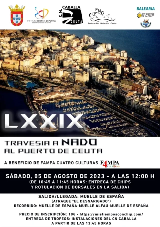 Cartel de la LXXIX Travesía a nado al Puerto de Ceuta