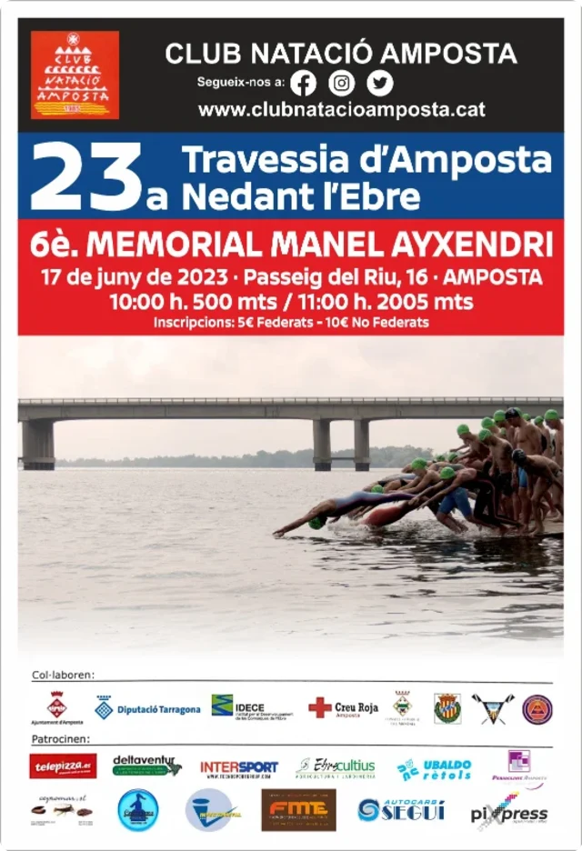 Cartel de la 23ª Travessia d'Amposta Nedant l'Ebre