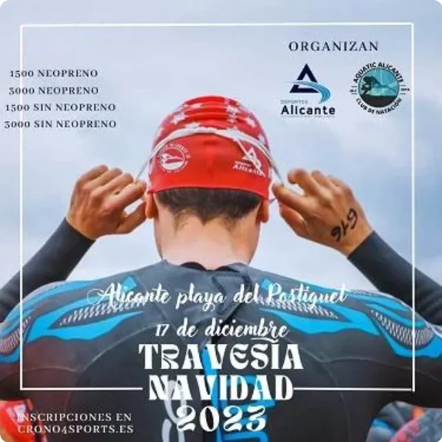 Cartel de la Travesía Navidad - Playa del Postiguet