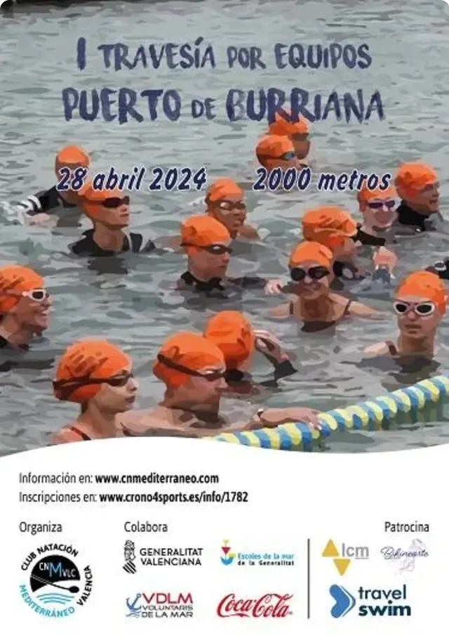 Cartel de la I Travesía por Equipos Puerto de Burriana