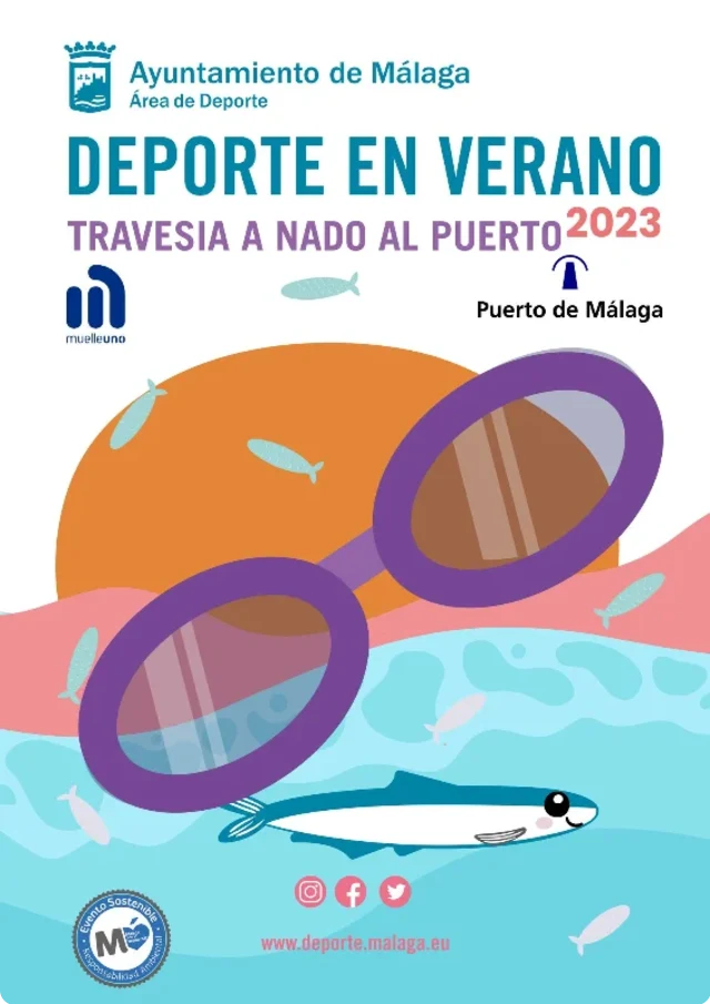 Cartel de la 63ª Travesía a Nado del Puerto de Málaga