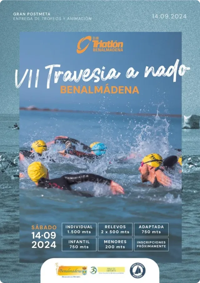 Cartel de la VII Travesía a Nado Benalmádena