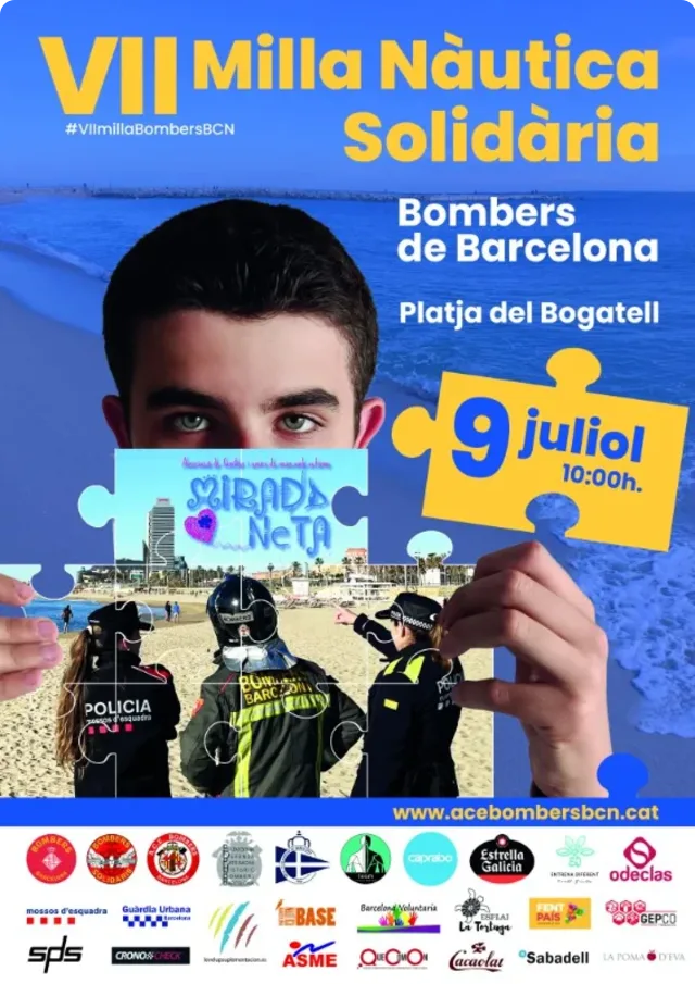 Cartel de la VII Milla Nàutica Solidària Bombers de Barcelona