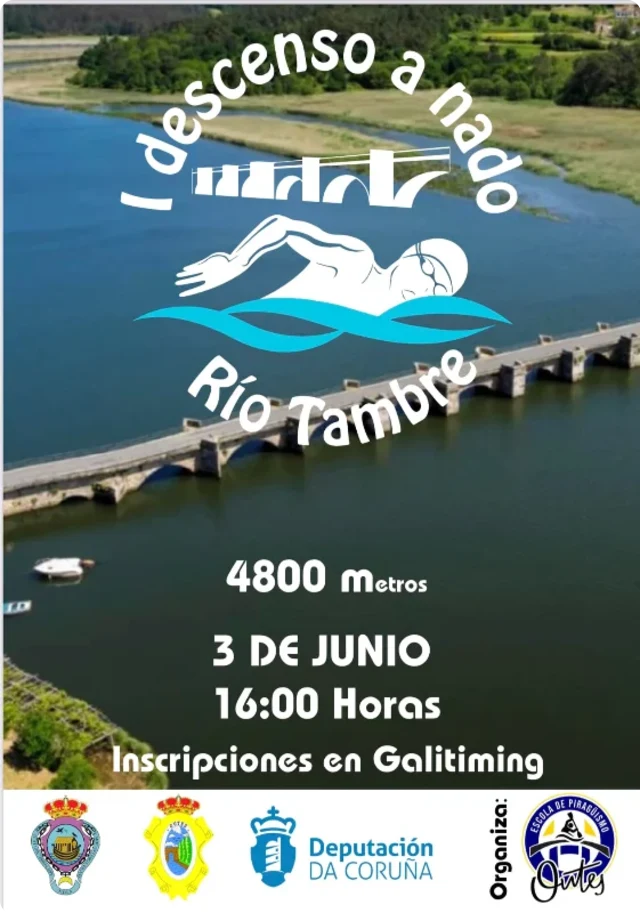 Cartel de la Descenso a Nado Río Tambre