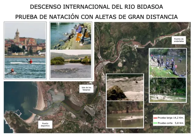 Cartel de la LI Descenso Internacional río Bidasoa con aletas