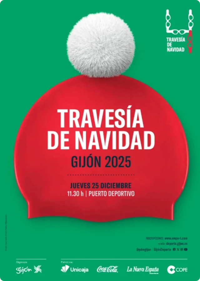 Cartel de la Travesía a Nado de Navidad Gijón