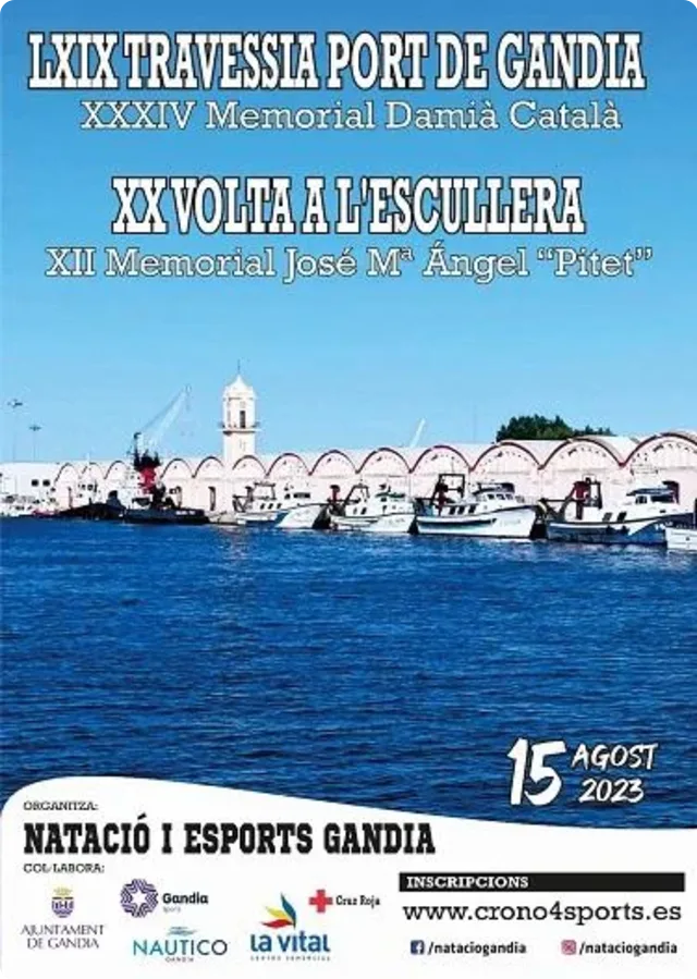 Cartel de la Volta a l'escullera de Gandia