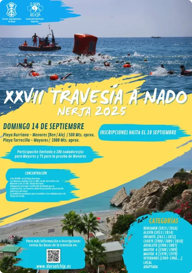 Cartel de la XXVII Travesía a Nado Nerja
