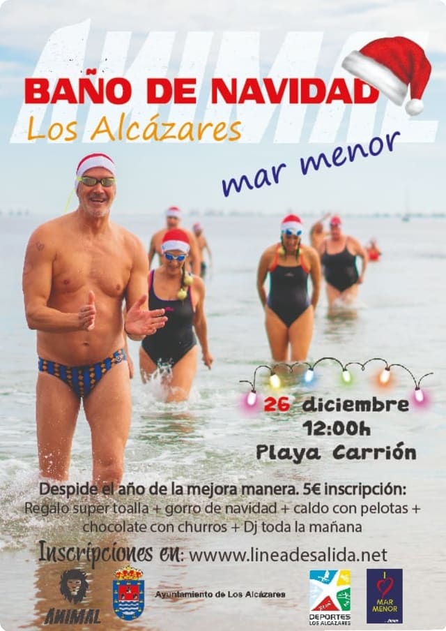 Cartel de la Baño de Navidad Los Alcázares