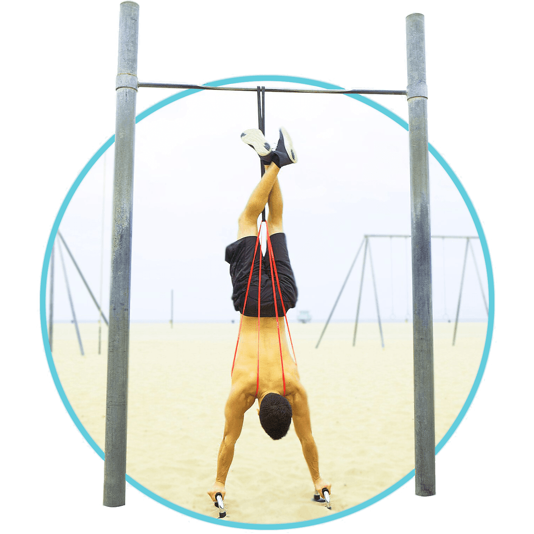 Handstand and Handstand Pushup with Resistance Bands