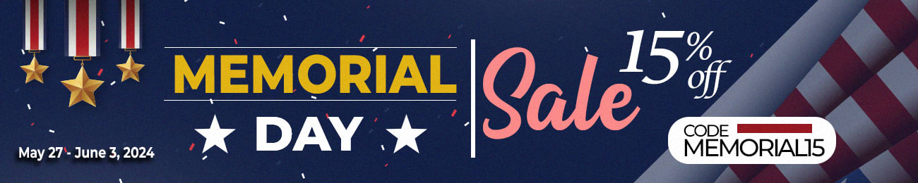 Memorial Day Sale - 15% off sitewide. Code: MEMORIAL15