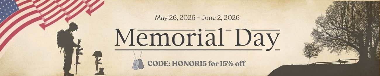 Memorial Day Sale- 15% off sitewide. Code: HONOR15