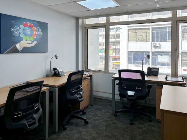Bright coworking space in New Delhi with comfortable seating and ample natural light.