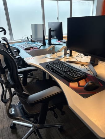 Image 1 of Bank of desks available in Bristol office