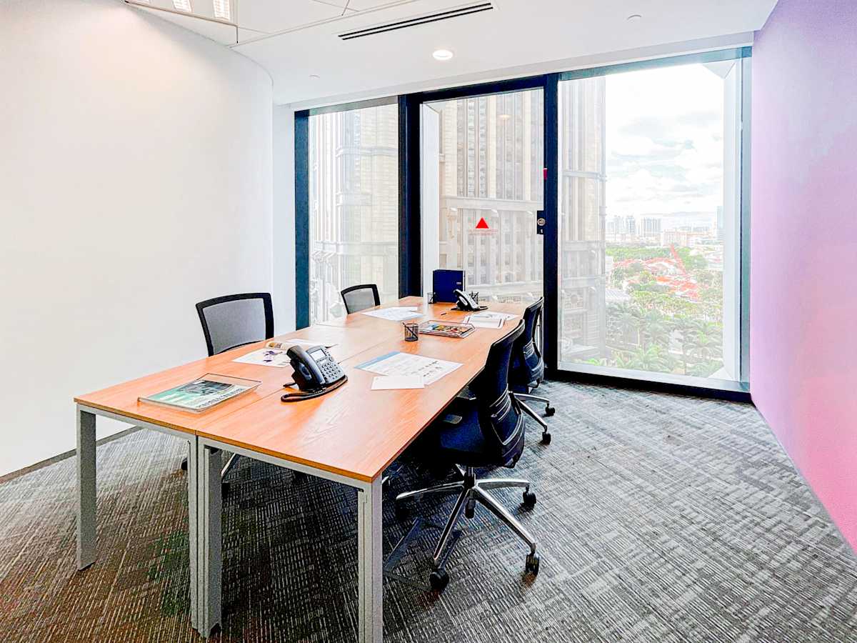 Bright, modern workspace with city views on Fraser Street. Ideal for collaboration.
