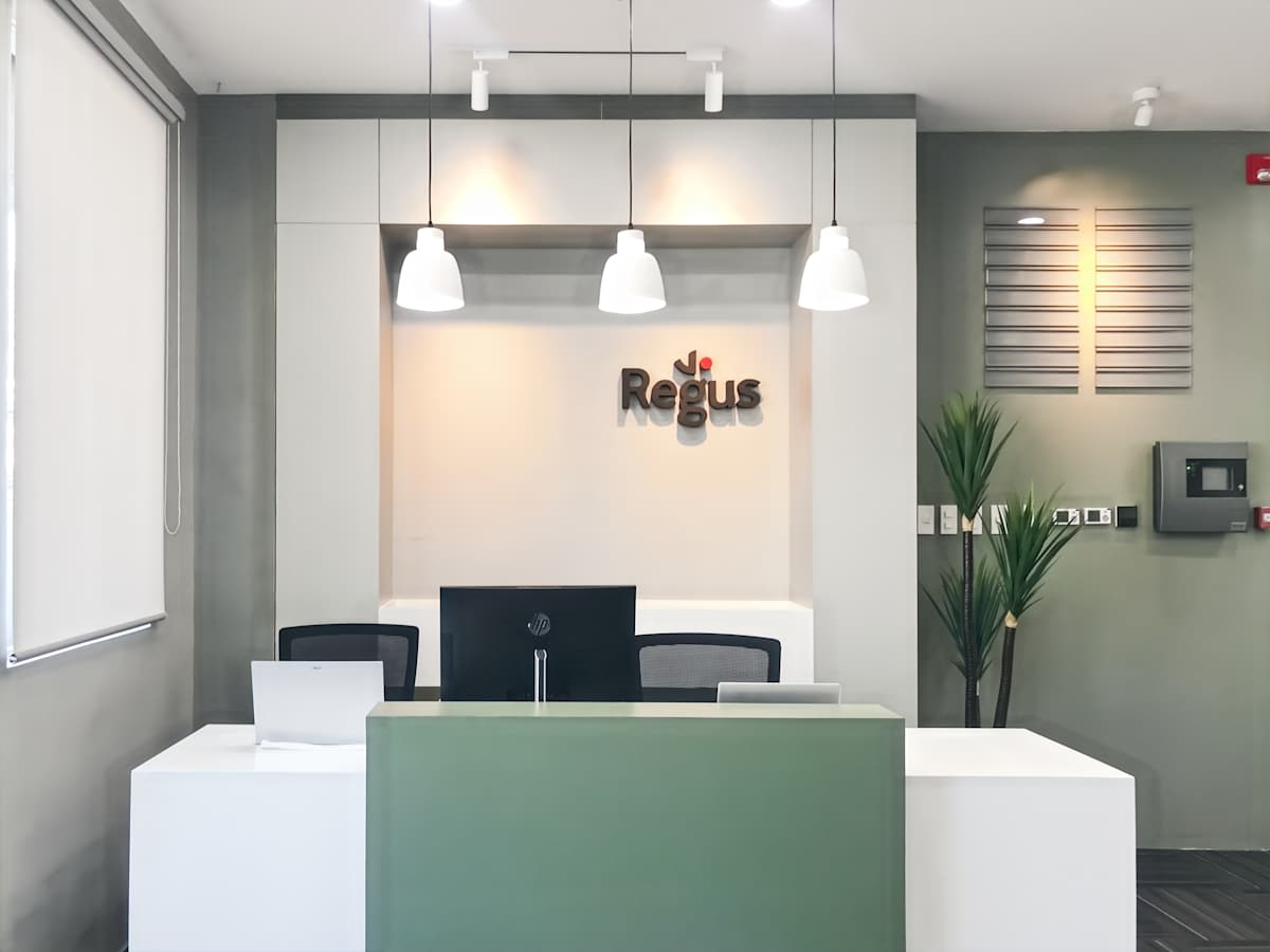 Modern reception area with sleek lighting and elegant design. Ideal for professional greetings.