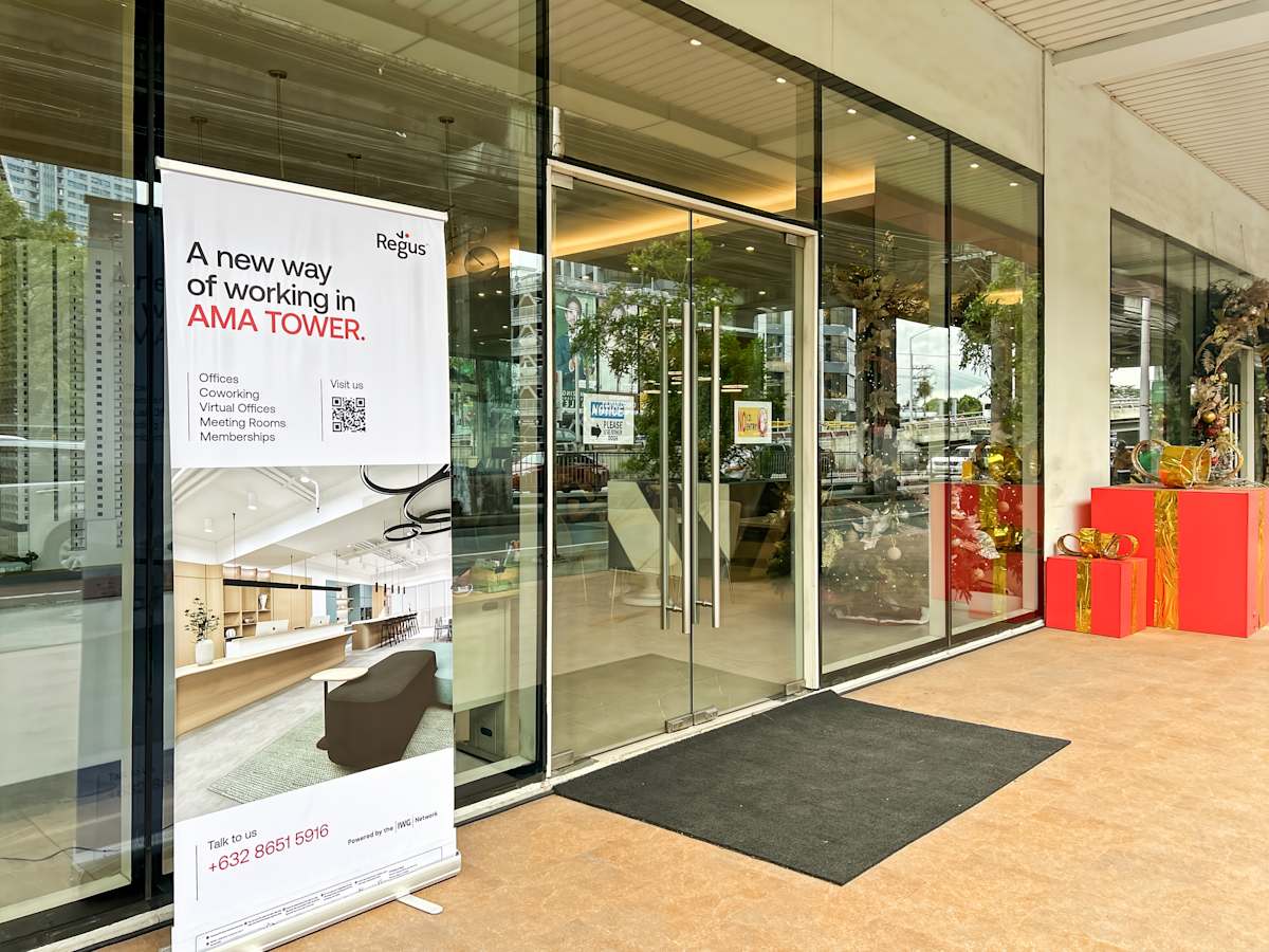 Modern coworking space in AMA Tower, Metro Manila—versatile offices and meeting rooms available.