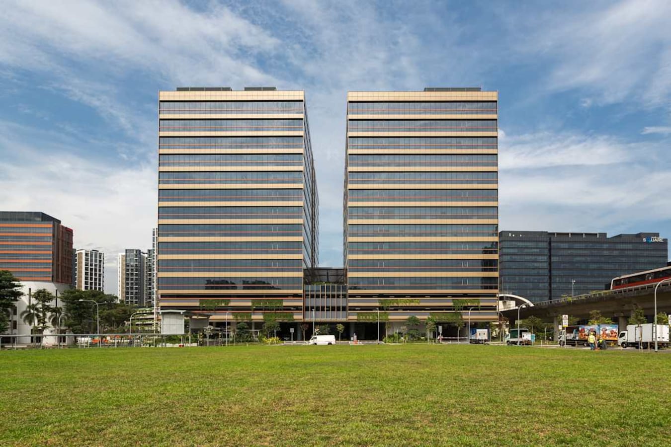 Modern coworking space in Paya Lebar Link, featuring sleek architecture and a vibrant environment.