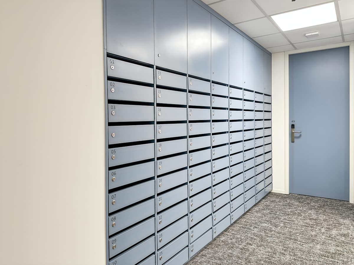 Secure, modern mail storage in a flexible coworking space on Nathan Road.
