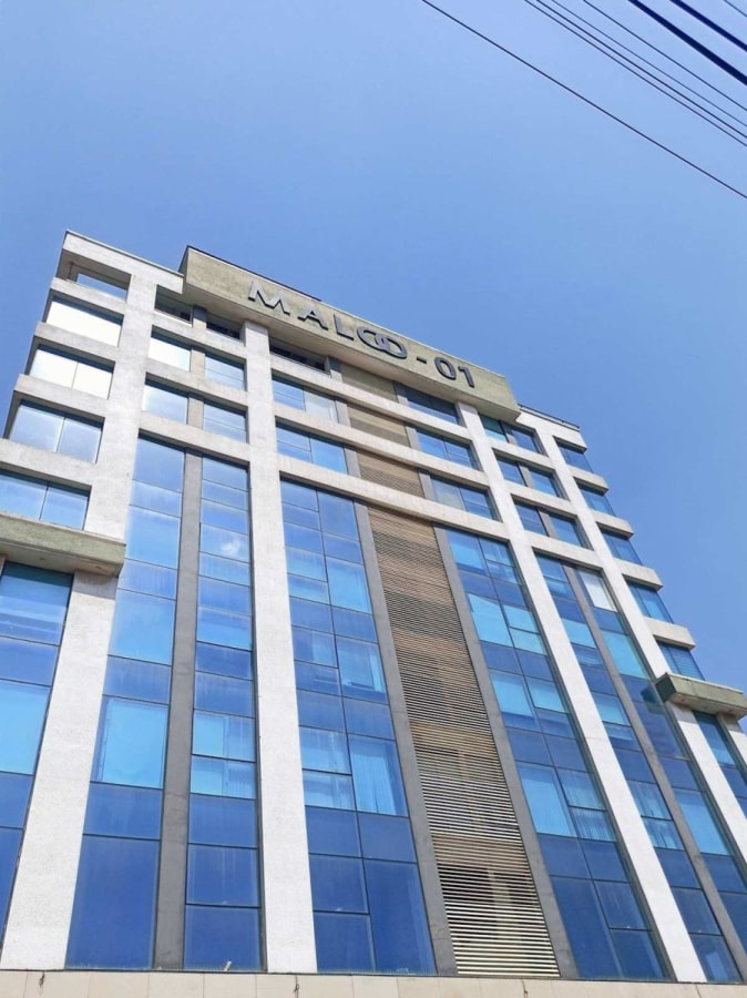 Modern coworking space in a sleek, stylish building at Service Road, Madhya Pradesh.