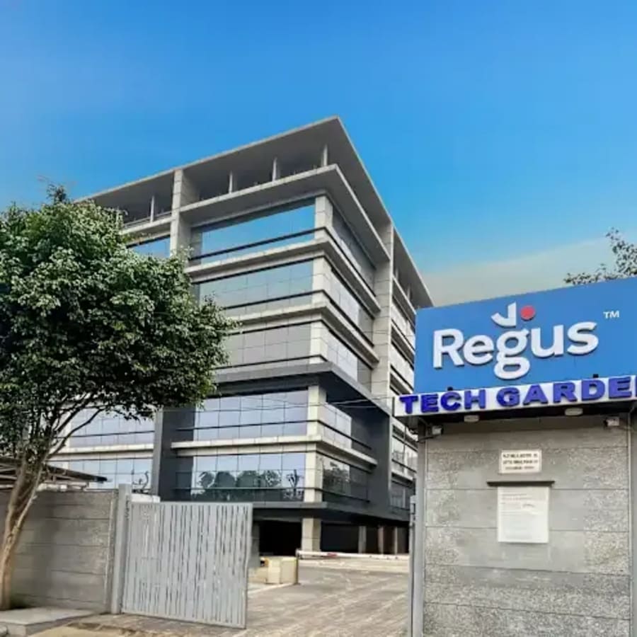 Modern coworking space in Haryana with sleek architecture and vibrant surroundings.