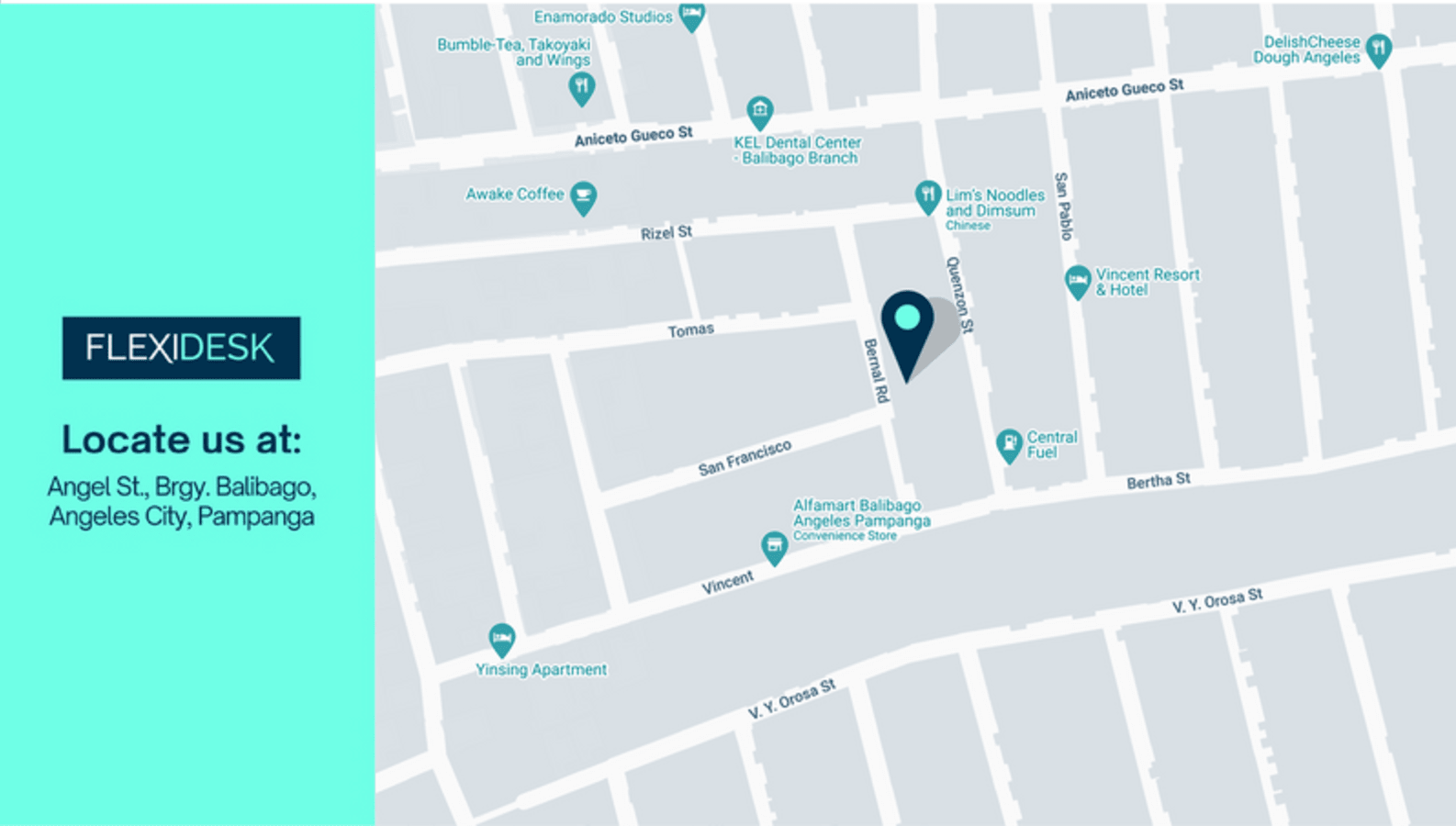 Discover Flexidesk: Prime coworking space in Angel St, Angeles City, Pampanga.