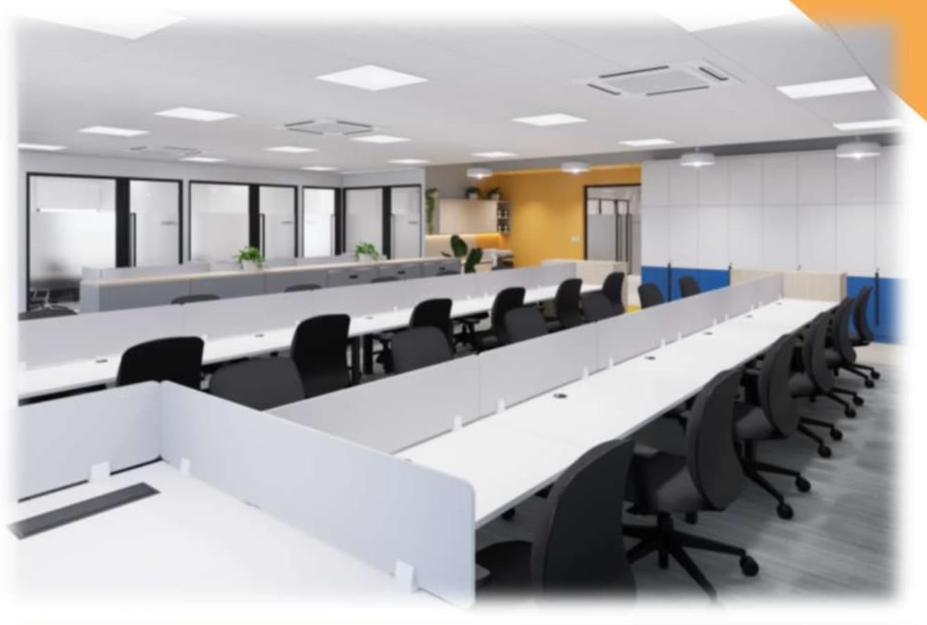 Modern coworking space in Taguig featuring ample seating, natural light, and a vibrant atmosphere.