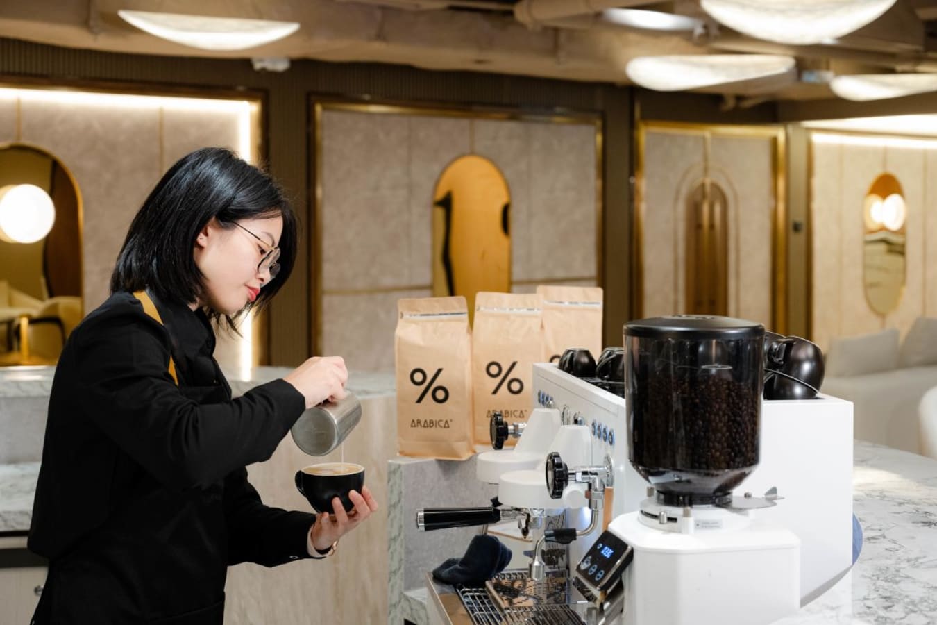 Stylish coworking space with a premium coffee station in Central Hong Kong.