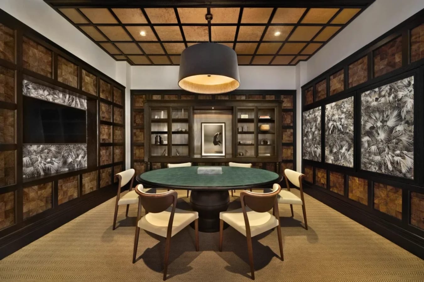 Sophisticated meeting room with stylish decor and modern lighting in a prime Singapore coworking space.