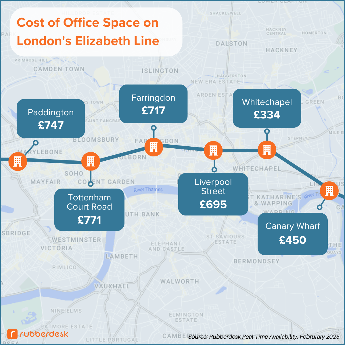 London Elizabeth Line Price Guide February 2025