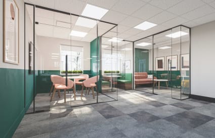 20 Person Office Available (with Meeting Room, Phone Booths & Kitchenette)