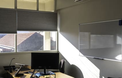 Current set up in Office #1 - not air-con unit on wall