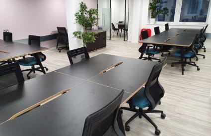 Desks and Feature Wall