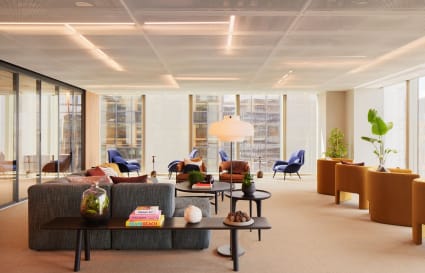 Communal space at Myo Liverpool Street offices.