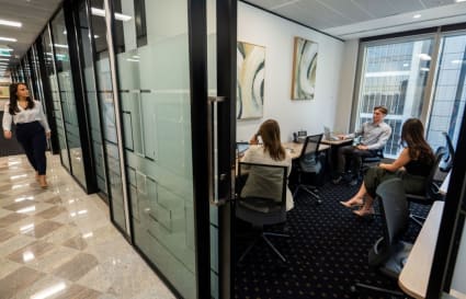 3-Person external workspace with unlimited access to breakout areas