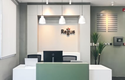 Modern reception area with sleek lighting and elegant design. Ideal for professional greetings.