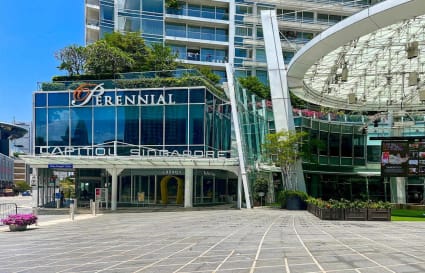 Modern coworking space on Stamford Road, Singapore, in a vibrant, accessible location.