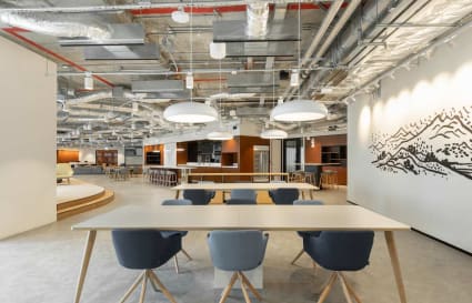 Modern coworking space with sleek furnishings and open layout on Hoi Bun Road.