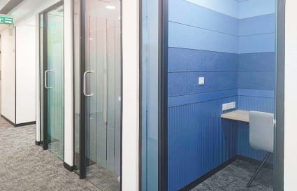 Stylish private pods in Mumbai coworking space, ideal for focused work.