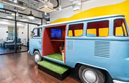 Innovative meeting pod in a vibrant coworking space on Cross Street, Singapore. Perfect for creative sessions.