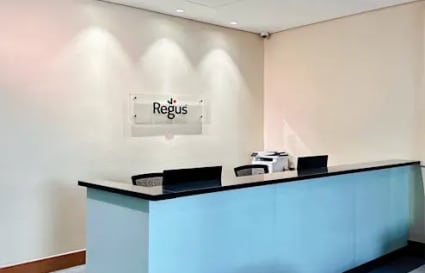 Modern reception area in Makati coworking space, ideal for welcoming clients.